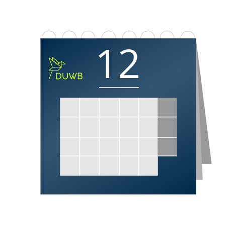 12 Blatt Wandkalender mit Deckblatt