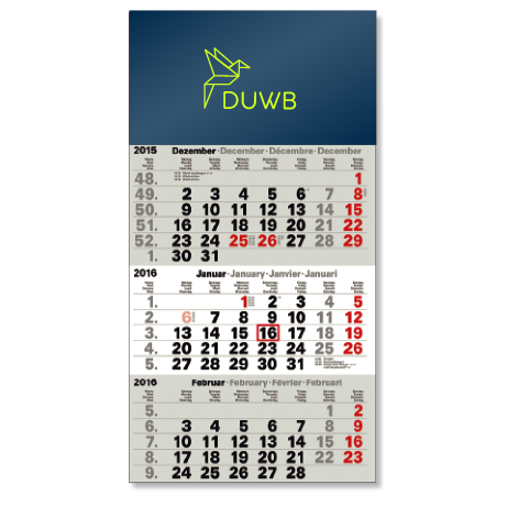 3-Monatskalender für das Folgejahr